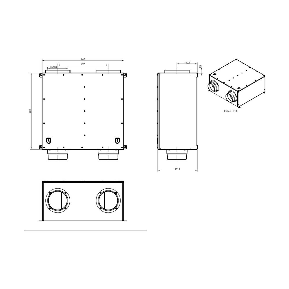 Wolf Schalldämpfer DN 160 für CWL-F-300, Länge 600mm... WOLF-2577606 4045013280182 (Abb. 2)