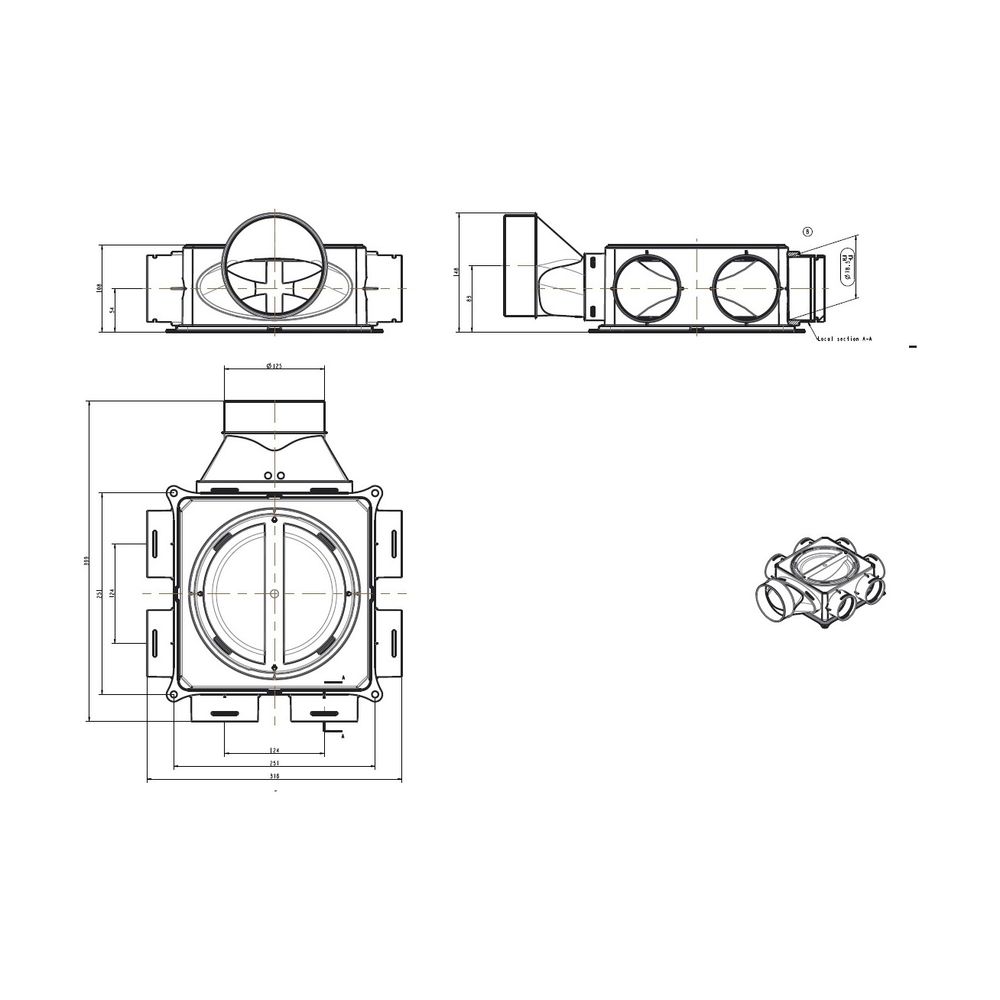 Wolf Luftverteiler flach mini 6-75 für CWL... WOLF-2577836 4045013358980 (Abb. 2)