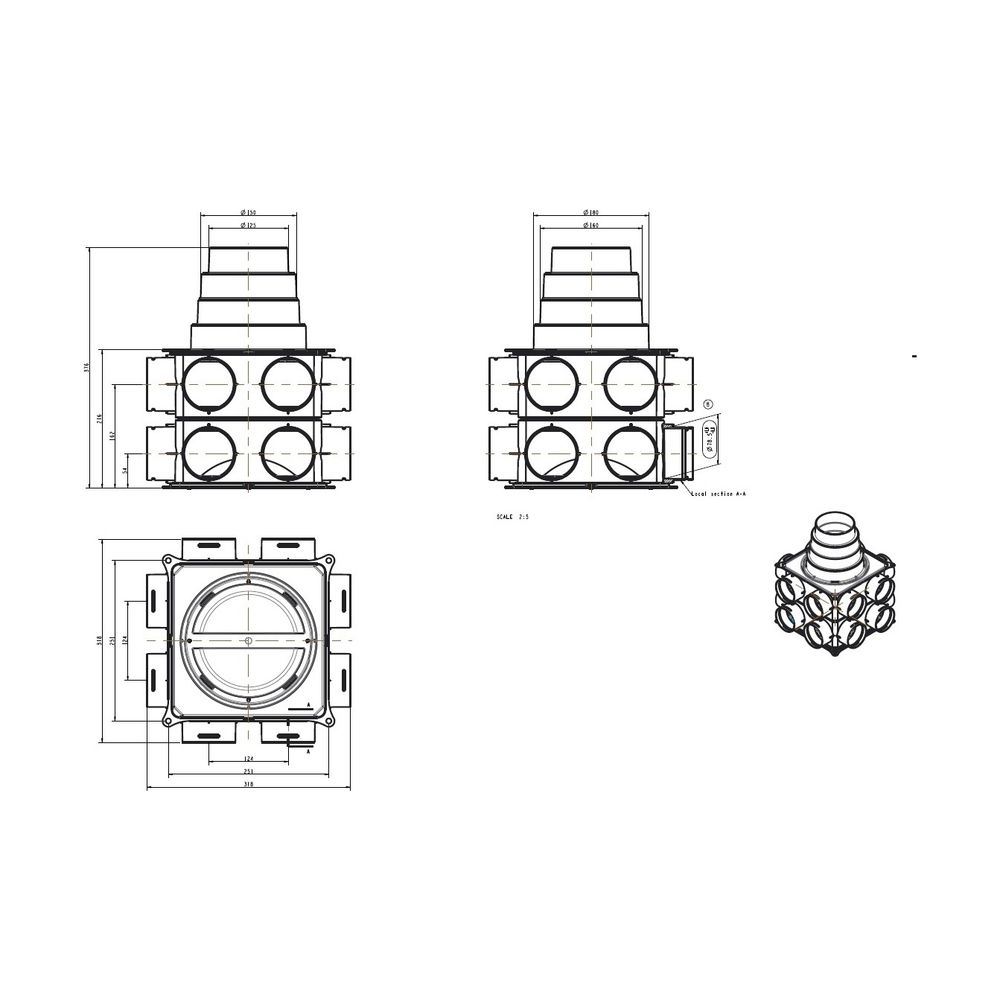 Wolf Luftverteiler flach mini 16-75 für CWL... WOLF-2577837 4045013358997 (Abb. 2)