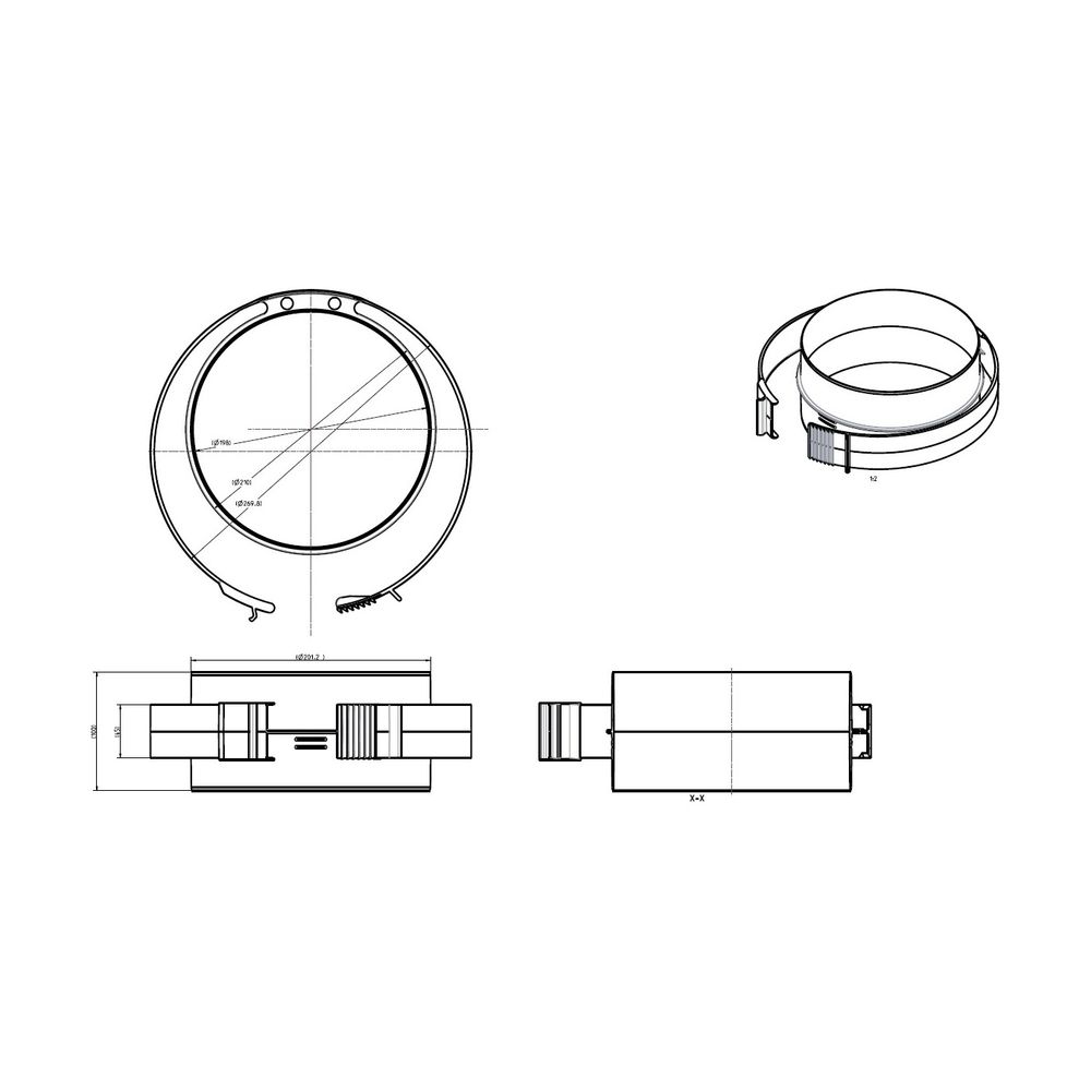 Wolf ISO-Rohrsystem Klemmring DN 200... WOLF-2577979 4045013500211 (Abb. 2)