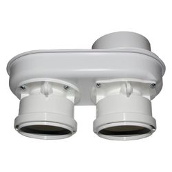 Wolf Anschluss-Adapter C53 DN 60/100x 2x DN 80 Abgasleitung-Schacht und Zuluft-Außenwand... WOLF-2651734 4045013085923 (Abb. 1)