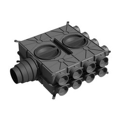 Wolf Luftverteiler DN 125-180 16 Stutzen DN 75 mit 4 Verschlusskappen... WOLF-2577596 4045013281820 (Abb. 1)