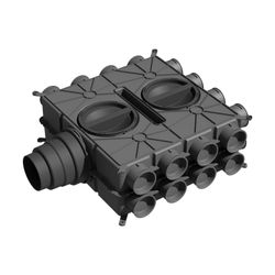 Wolf Luftverteiler DN 125-180 24 Stutzen DN 75 mit 4 Verschlusskappen... WOLF-2577597 4045013281837 (Abb. 1)