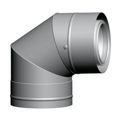Wolf Abgasbogen DN 60/100 konzentrisch 87 Grad, Edelstahl/Polypropylen... WOLF-2651914 4045013235472 (Abb. 1)