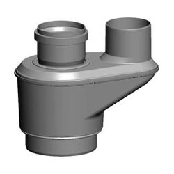 Wolf Anschluss-Adapter C53 DN 60/100x 2x DN 80 Abgasleitung-Schacht und Zuluft-Außenwand... WOLF-2651734 4045013085923 (Abb. 1)
