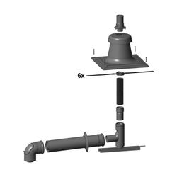 Wolf Anschluss-Set DN 60/100-C93x DN 60 flexibel im Schacht, Abdeckung Polypropylen... WOLF-2652000 4045013321397 (Abb. 1)