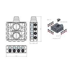 Wolf Luftverteiler DN 125-180 24 Stutzen DN 75 mit 4 Verschlusskappen... WOLF-2577597 4045013281837 (Abb. 1)