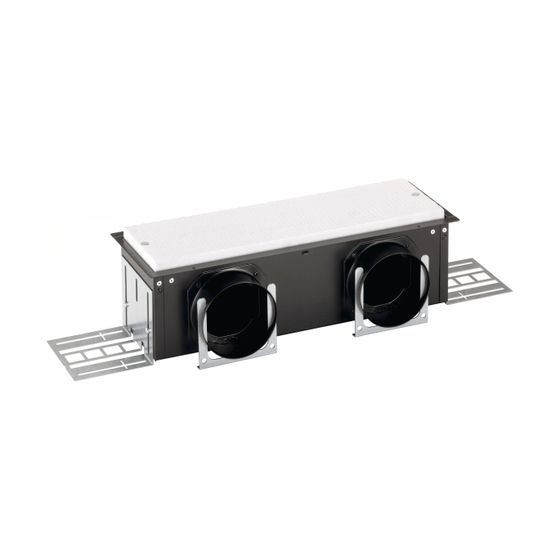 Zehnder Luftdurchlassgehäuse ComfoCase CLD 2xDN90, breit, Höhe 140mm, seitlich, mit Wibef