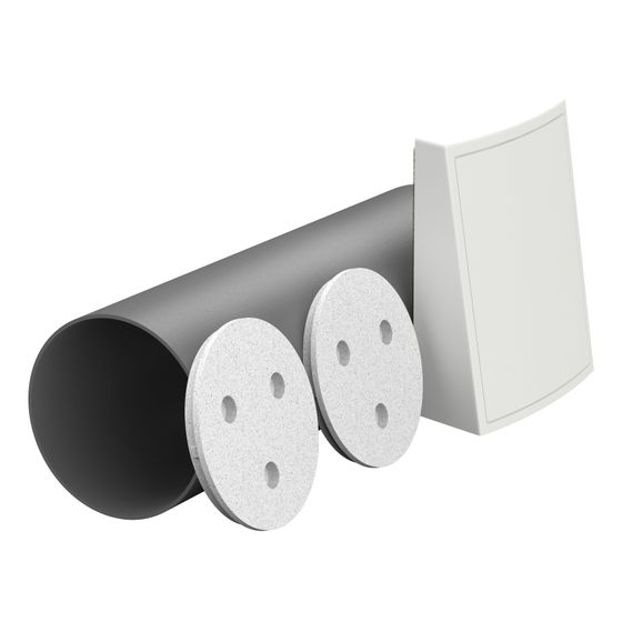 Zehnder Rohbauset rund ComfoSpot 55 Twin, Länge 500mm, Außenhaube Kunststoff weiß