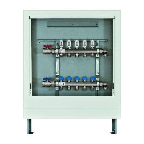 Zewotherm vormontierter Verteilerschrank Bestellpaket I, Option II Ausführung links, 4 Heizkreise