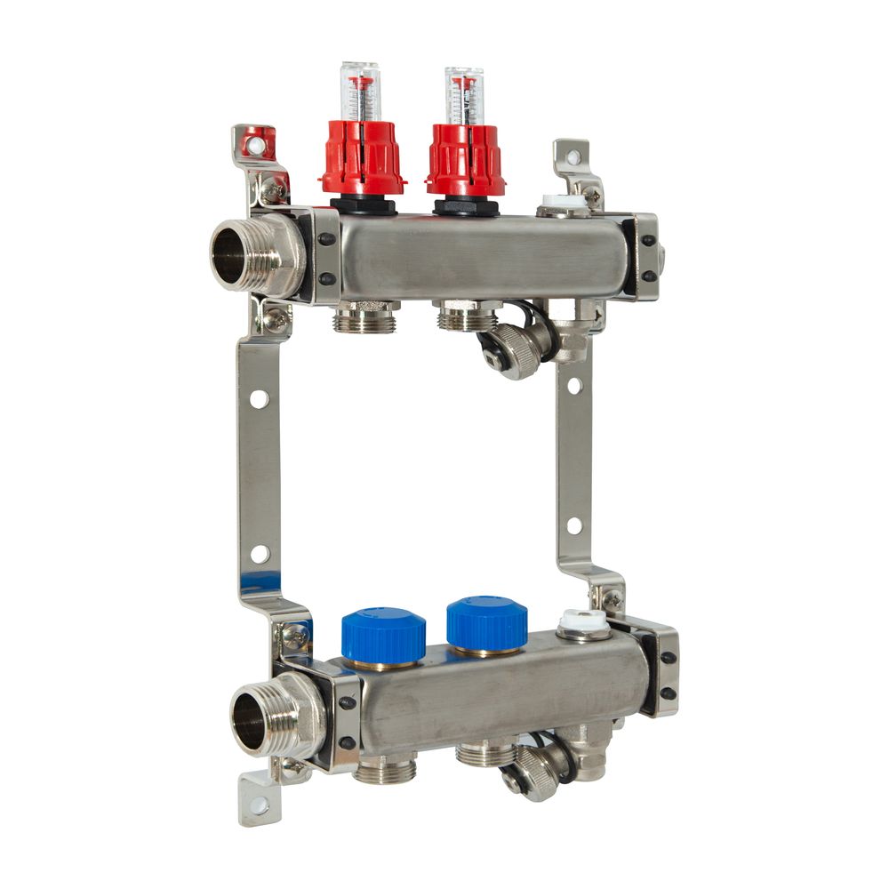 Zewotherm Verteiler Edelstahl Objekt für 2 Heizkreise mit DFM... ZEWOTHERM-11100001 4251346804449 (Abb. 1)