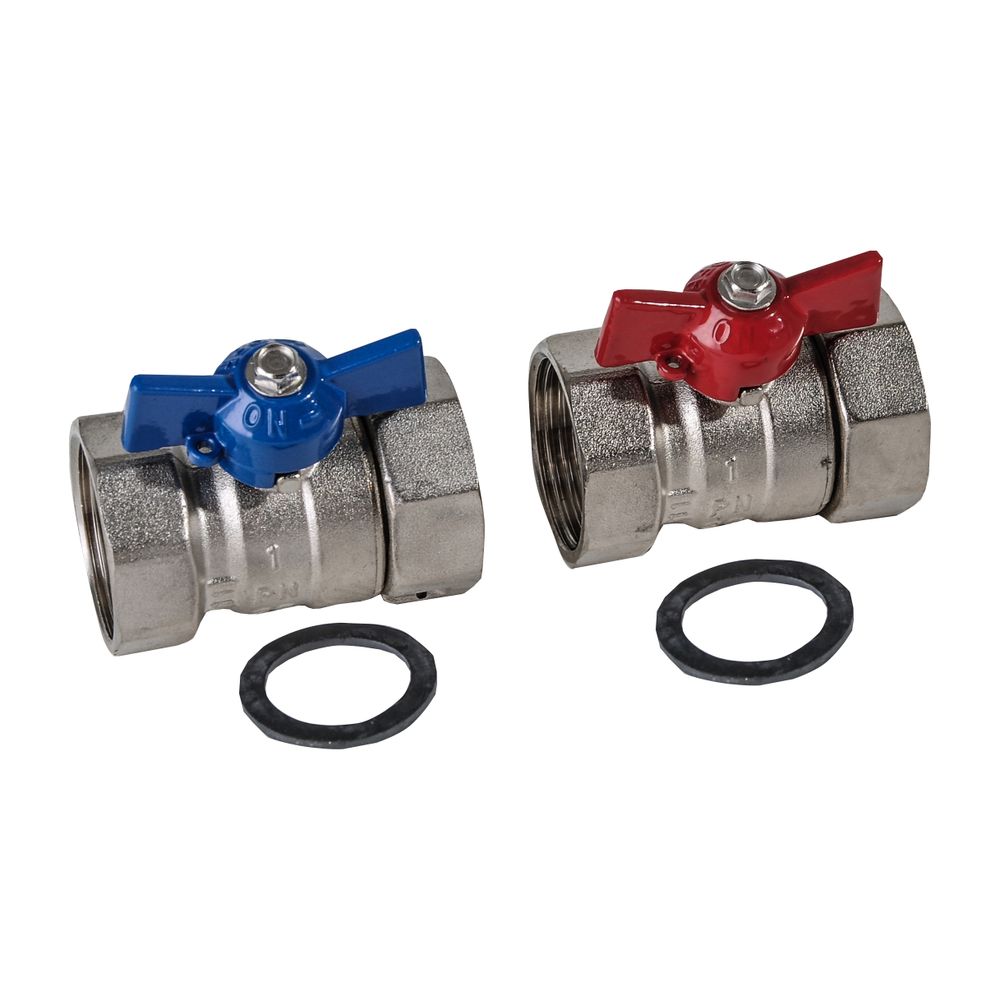 Zewotherm Verteiler-Anschluss-Set 1'' Innengewinde 1 x Blau, 1 x Rot... ZEWOTHERM-11130101 4251346807341 (Abb. 1)