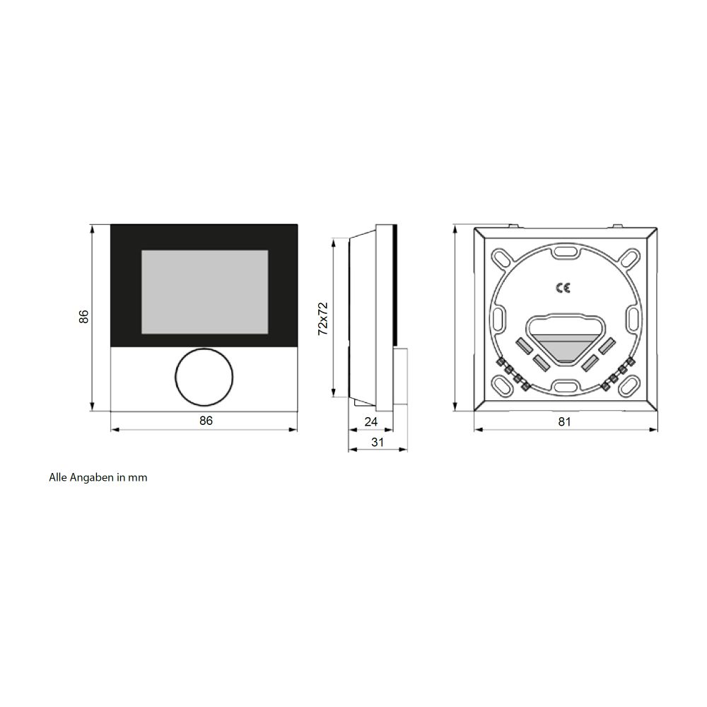 Zewotherm Raumthermostat LCD 230V Aufputz / Standard... ZEWOTHERM-11130183 4251346863453 (Abb. 2)