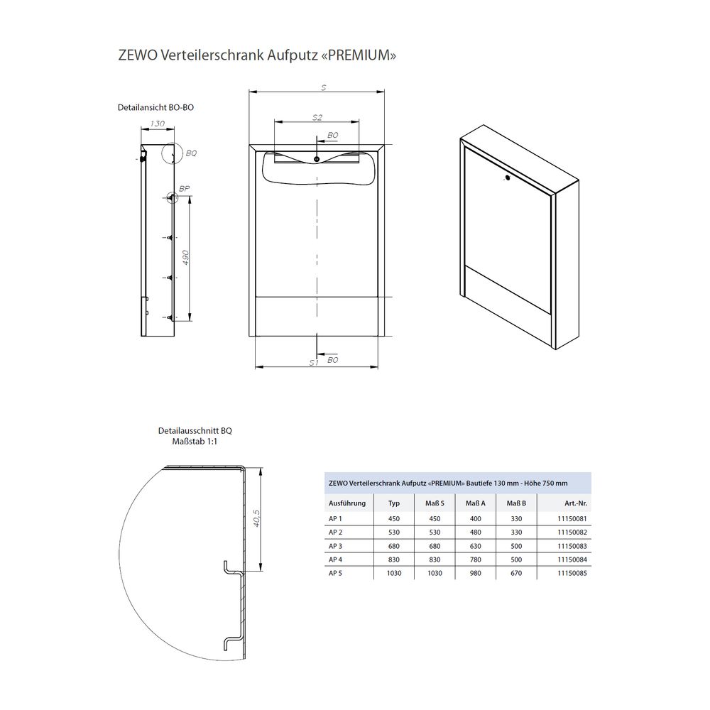 Zewotherm Verteilerschrank Premium Aufputz 4 830mm breit, 9-11 Heizkreise inklusive... ZEWOTHERM-11150084 4251346833364 (Abb. 2)